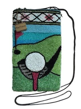 Mary Frances Fairway Beaded Golf Phone Crossbody - Green